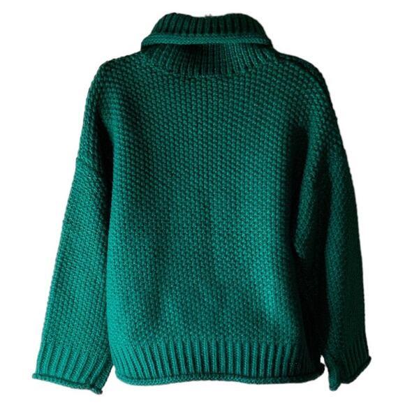 Aakaa 100% Acrylic Sweater Womens Small Heavyweight Turtleneck Chunky Knit NWT - Picture 2 of 8